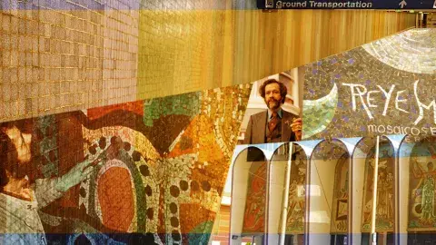 Collage of images and works by Alfonso Pardiñas
