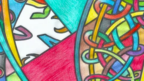 coloring sheet already colored