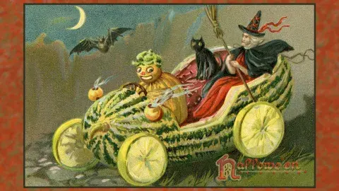 vintage halloween postcard