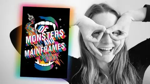 Author Kathleen Kaufman and her latest novel, Of Monsters and Mainframes
