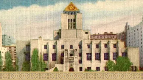 central library postcard from1920s