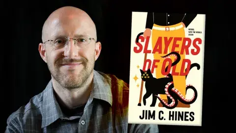 Author Jim C. Hines and his latest book, Slayers of Old