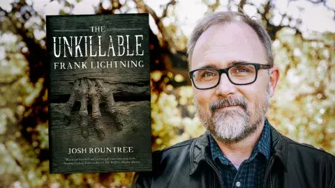 Author Josh Rountree and his latest book, The Unkillable Frank Lightning