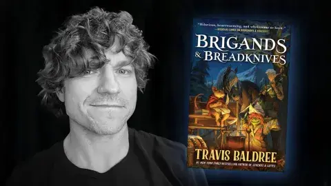 Author Travis Baldree and his latest novel, Brigands & Breadknives