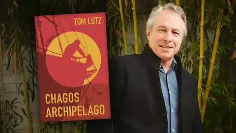 Author Tom Lutz and his latest book, Chagos Archipelago