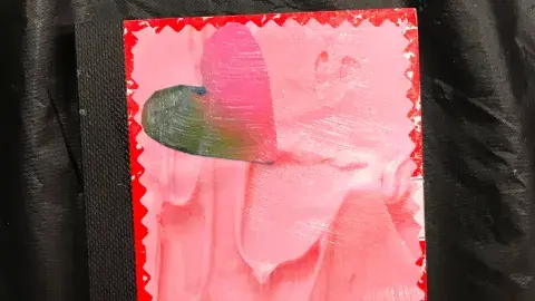 Notebook decorated with a heart cutout