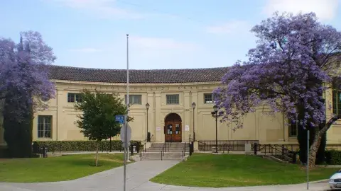Exterior view of the Lincoln Heights Branch of the Los Angeles Public Library