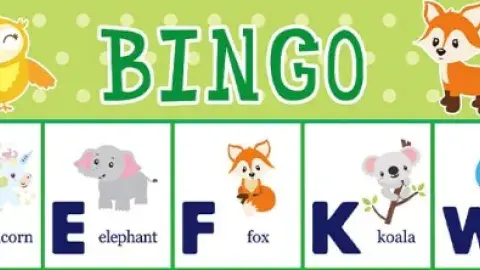 Animal bingo card