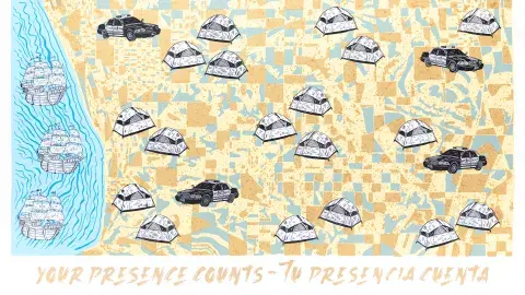 An illustrated art Image by Alvaro Marquez "Your presence counts, tu presencia cuenta"