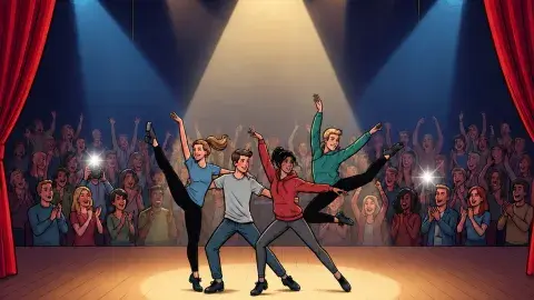 Broadway dancers on stage
