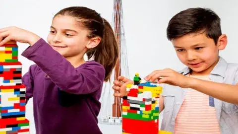 Children building with blocks