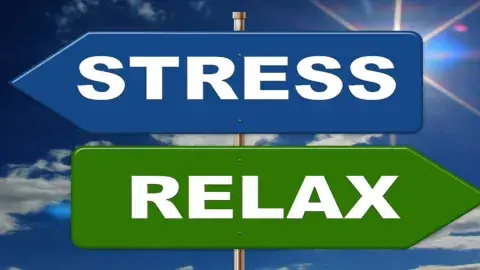 Stress signpost and Relax signpost pointing in opposite directions