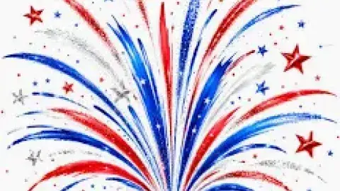 red white and blue patriotic burst