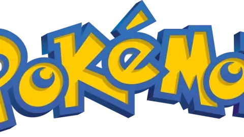 The Pokémon logo in yellow font 