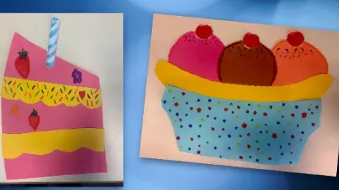 A paper cake and ice cream craft