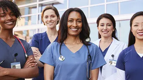 A group of nurses and doctors