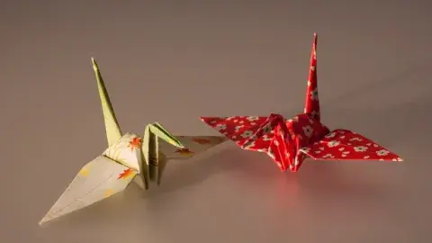 two paper origamis