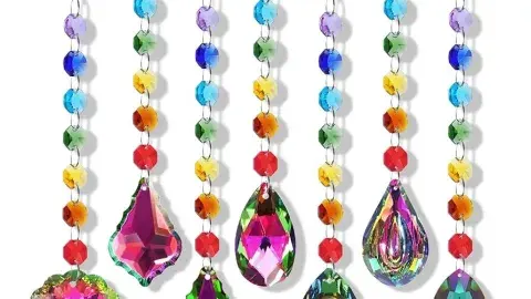 Suncatchers made in different colored glass beads