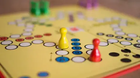 game board with game pieces on it