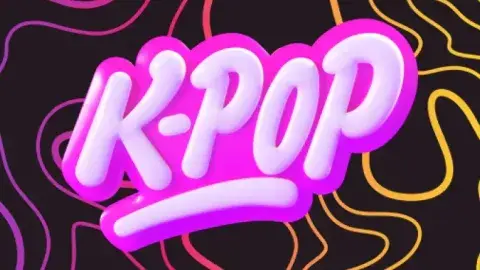 K-pop in neon letters
