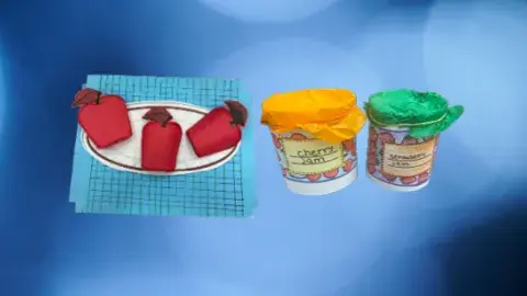 An apple craft and jam jar craft