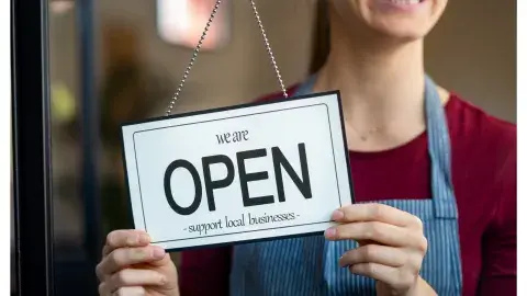 Open for business sign
