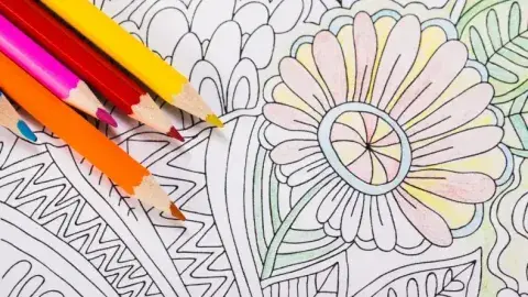 color pencils with coloring sheet