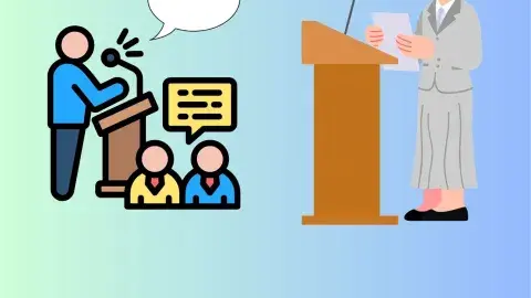 Cartoon images of people speaking