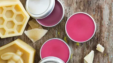 soaps, metal containers, and lip balm inside the metal containers