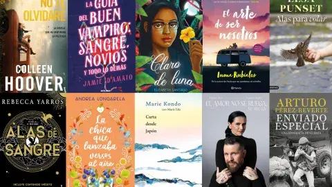 collage of 10 spanish books