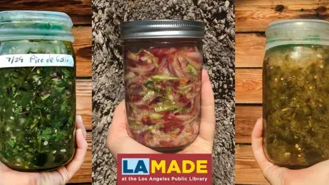 three jars of pickled vegetables