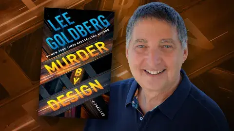 Author Lee Goldberg and his latest book, Murder by Design
