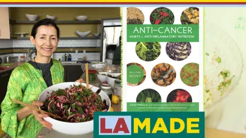 lilly Padilla with bowl of vegetables
