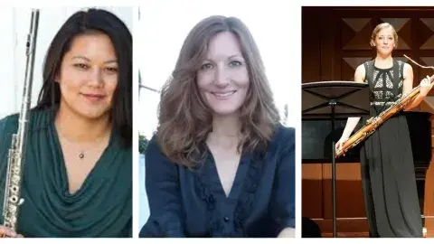 Cheryl Lopez, flute, Liezza Kallin, bassoon, Synne Snyder, clarinet