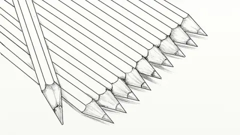 a sketch of pencils.