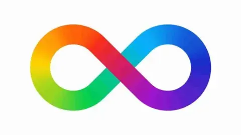An infinity sign, a symbol in the autism community.