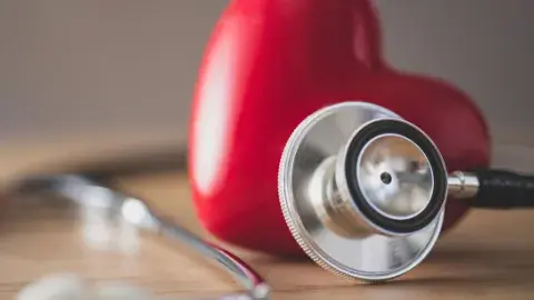  picture of red heart with stethoscope