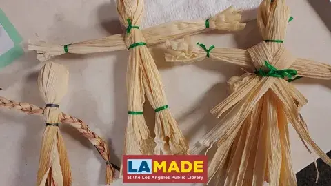 3 corn husk dolls