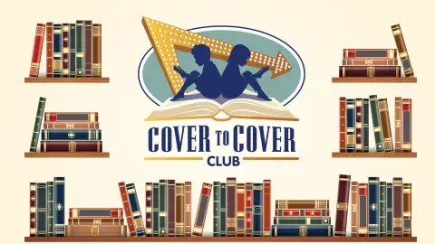 Children reading on the IN-N-OUT Burger Logo with books surrounding it.