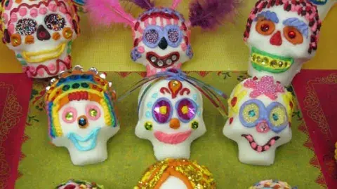 Picture of different sugar skulls