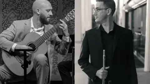 Egon Duo playing guitar and flute
