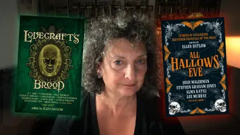 Author Ellen Datlow and her books, Lovecraft's Brood and All Hallow's Eve
