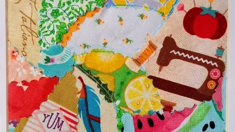 Fabrics Scraps Art 