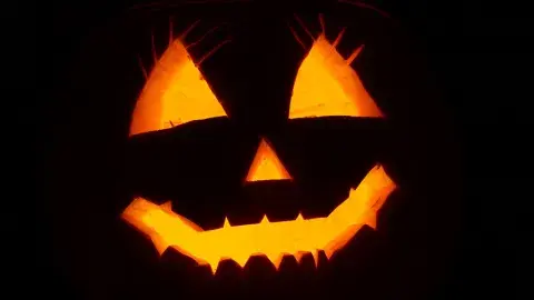 Halloween carved pumpkin jack-o-lantern