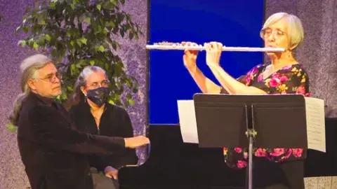 Kasckow-Pezzone flute and piano duo performing live.