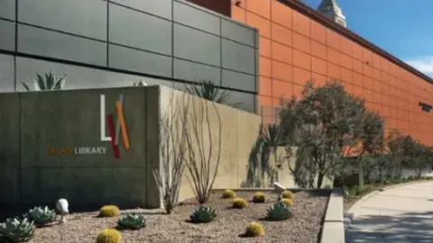 Exterior view of a the LA Law library building 