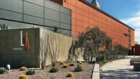 Exterior view of the LA Law library building