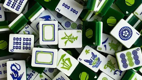 A pile of Mah Jongg tiles