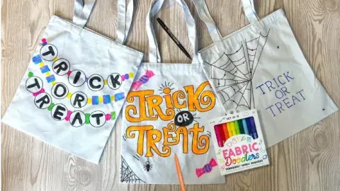 tote bags, Halloween, colorful