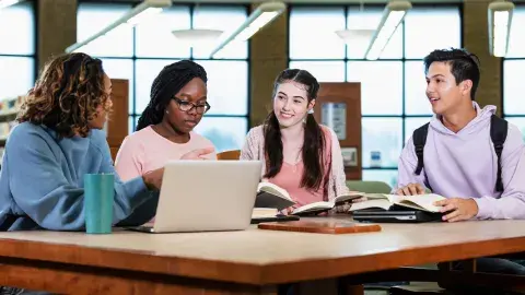 Teens in the library